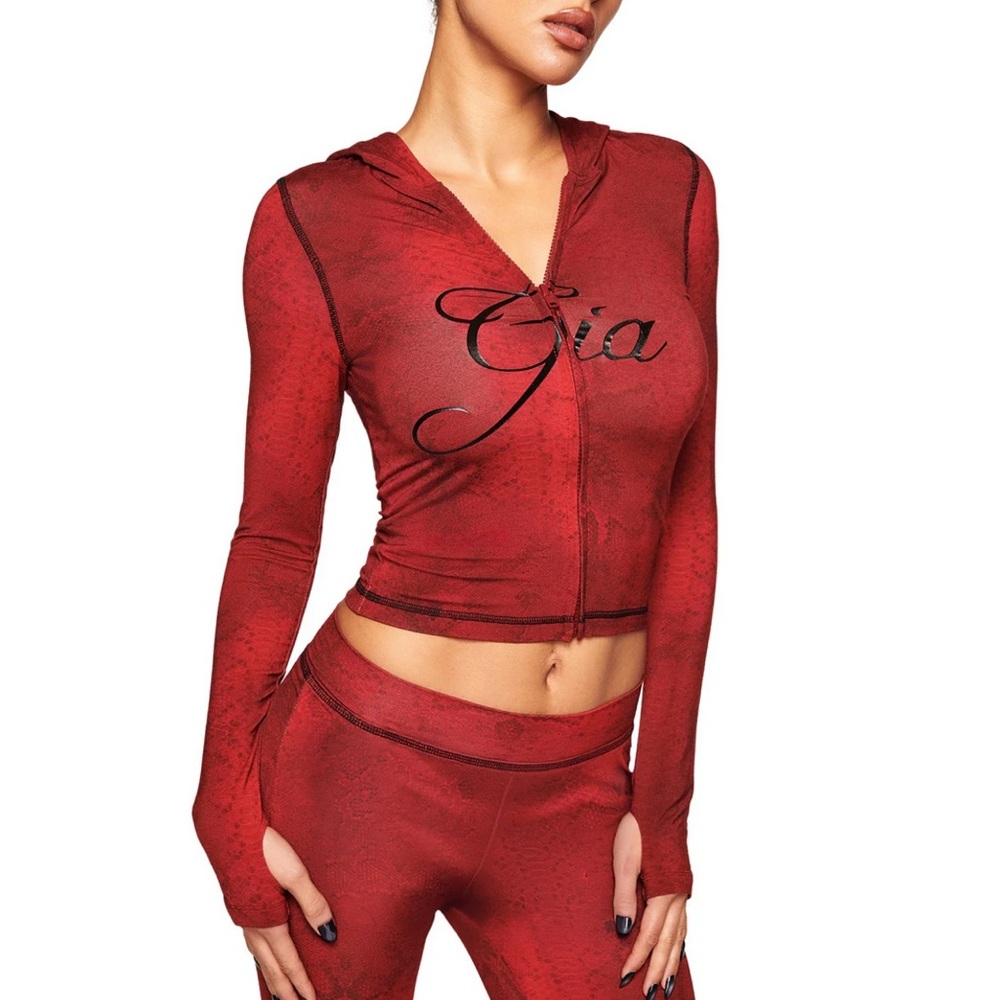 Red Women's Hooded Top
